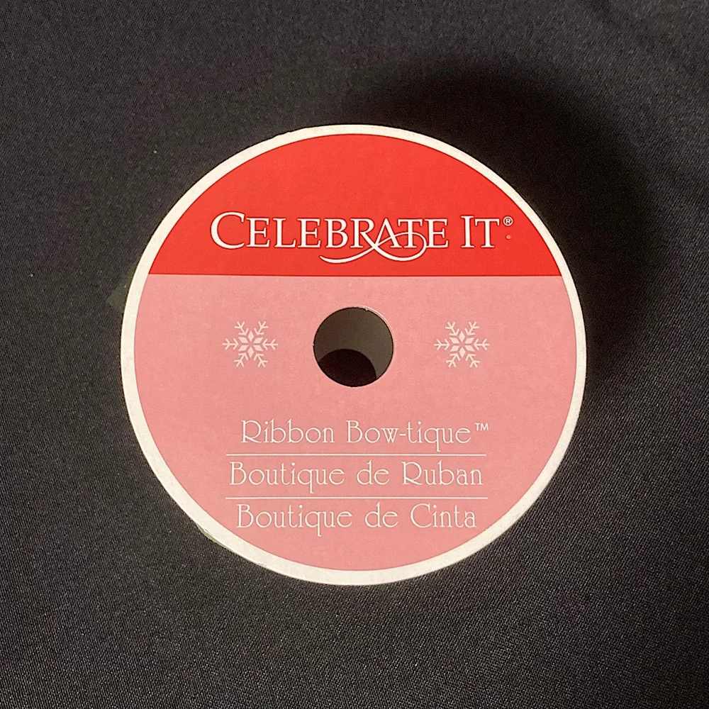❤️‍🔥⭐️ Celebrate It Green Braid Pattern Wire Edge Craft Ribbon 2.5” x 300”